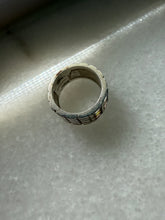 Load image into Gallery viewer, Pastel Glass Sterling Silver Wide Ring Size 6.75
