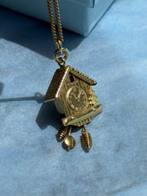 Load image into Gallery viewer, Vintage 18k Gold Cuckoo Clock Pendant
