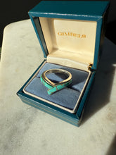 Load image into Gallery viewer, Turquoise Inlay Sterling Silver Ring Size 9.25
