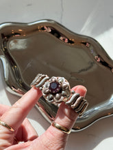 Load image into Gallery viewer, Vintage Purple Flower Sterling &amp; Gold Fill Expansion Bracelet
