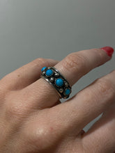 Load image into Gallery viewer, Turquoise Chunky Sterling Silver Cigar Band Ring
