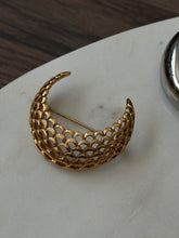Load image into Gallery viewer, Vintage Monet Gold Plated Crescent Brooch
