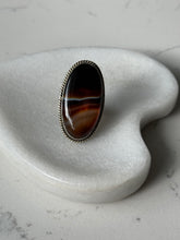 Load image into Gallery viewer, Vintage Agate Sterling Silver Ring Size 7.5
