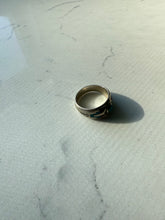 Load image into Gallery viewer, Crushed Turquoise &amp; Coral Inlay Sterling Ring 8.25
