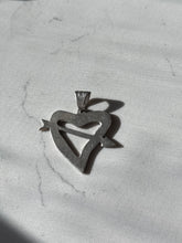 Load image into Gallery viewer, Mexico Vintage Enamel Sterling Silver Heart Pendant
