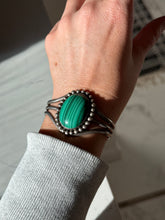 Load image into Gallery viewer, Vintage Malachite Sterling Silver Cuff Bracelet
