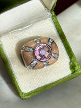 Load image into Gallery viewer, Chunky Pink Enamel Sterling Ring Size

