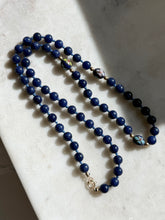Load image into Gallery viewer, Cloisonné &amp; Sodalite Strand 14k Gold  Necklace 19”
