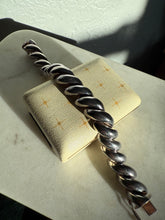 Load image into Gallery viewer, Chunky Italian Vintage San Marco Croissant Link Sterling Silver Bracelet 7.25”
