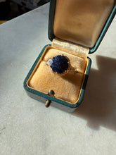 Load image into Gallery viewer, Blue Sapphire Gold Vermeil Ring Size 7.25
