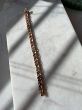 Load image into Gallery viewer, Ruby Emerald Sapphire Two-Tone Gold Vermeil Flower Bracelet 7.25”
