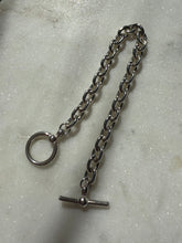 Load image into Gallery viewer, Cable Link Sterling Silver Toggle Clasp Bracelet 7”
