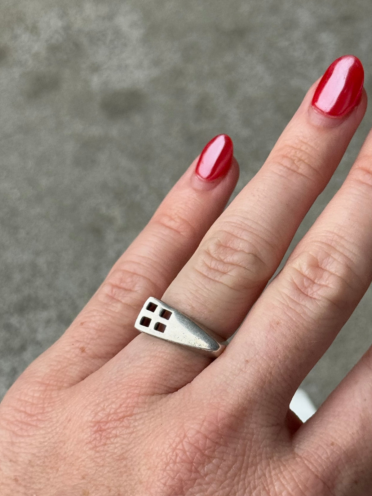 Geometric Sterling Silver Ring