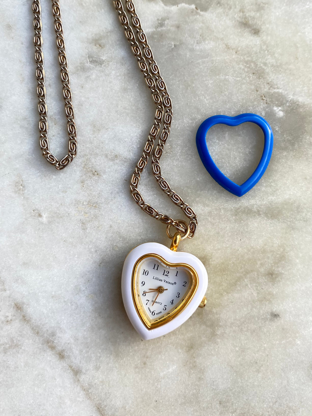 Interchangeable Bezel Heart Vintage Watch Necklace