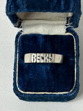 Load image into Gallery viewer, Vintage BECKY Spellout Sterling Ring Size 9.5
