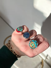 Load image into Gallery viewer, Vintage Pueblo Turquoise &amp; Opal Inlay Sterling Silver Ring Size 9
