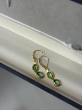 Load image into Gallery viewer, Natural Emerald 14k Yellow Gold Earrings
