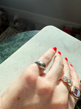 Load image into Gallery viewer, Vintage Etched Sterling Silver Mini Dome Ring Size 5.25
