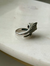 Load image into Gallery viewer, Vintage Sterling Silver Marcasite Wraparound Panther Ring Size 9
