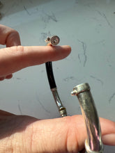 Load image into Gallery viewer, Milor Italy Sterling Silver Black Enamel Bangle Bracelet
