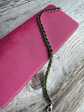 Load image into Gallery viewer, Green Glass Sterling Silver Tennis Bracelet 7.5”
