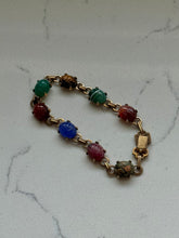 Load image into Gallery viewer, Vintage 1/20 12k Gold Fill Scarab Beetle Bracelet 6.75”
