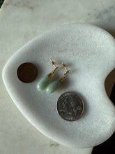 Load image into Gallery viewer, Green Jade 14k Gold Push Back Earrings
