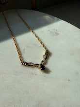 Load image into Gallery viewer, Blue Sapphire Gold Vermeil Necklace 16.25”
