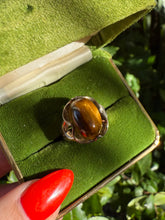 Load image into Gallery viewer, Tigers Eye Sterling Silver Ring Size 7.75
