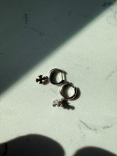 Load image into Gallery viewer, Sterling Cross Dangle Mini Hoops
