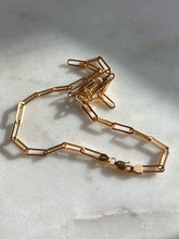 Load image into Gallery viewer, Gold Vermeil y2k Paperclip Link Chain 14.5”
