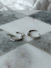 Load image into Gallery viewer, Diamond 14k White Gold Hoop Earrings
