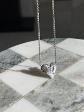 Load image into Gallery viewer, Artist Signed Sterling Silver Heart Necklace 22.5”
