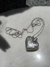 Load image into Gallery viewer, Etched Heart Sterling Silver Necklace 24”
