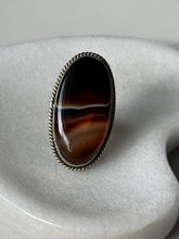 Load image into Gallery viewer, Vintage Agate Sterling Silver Ring Size 7.5
