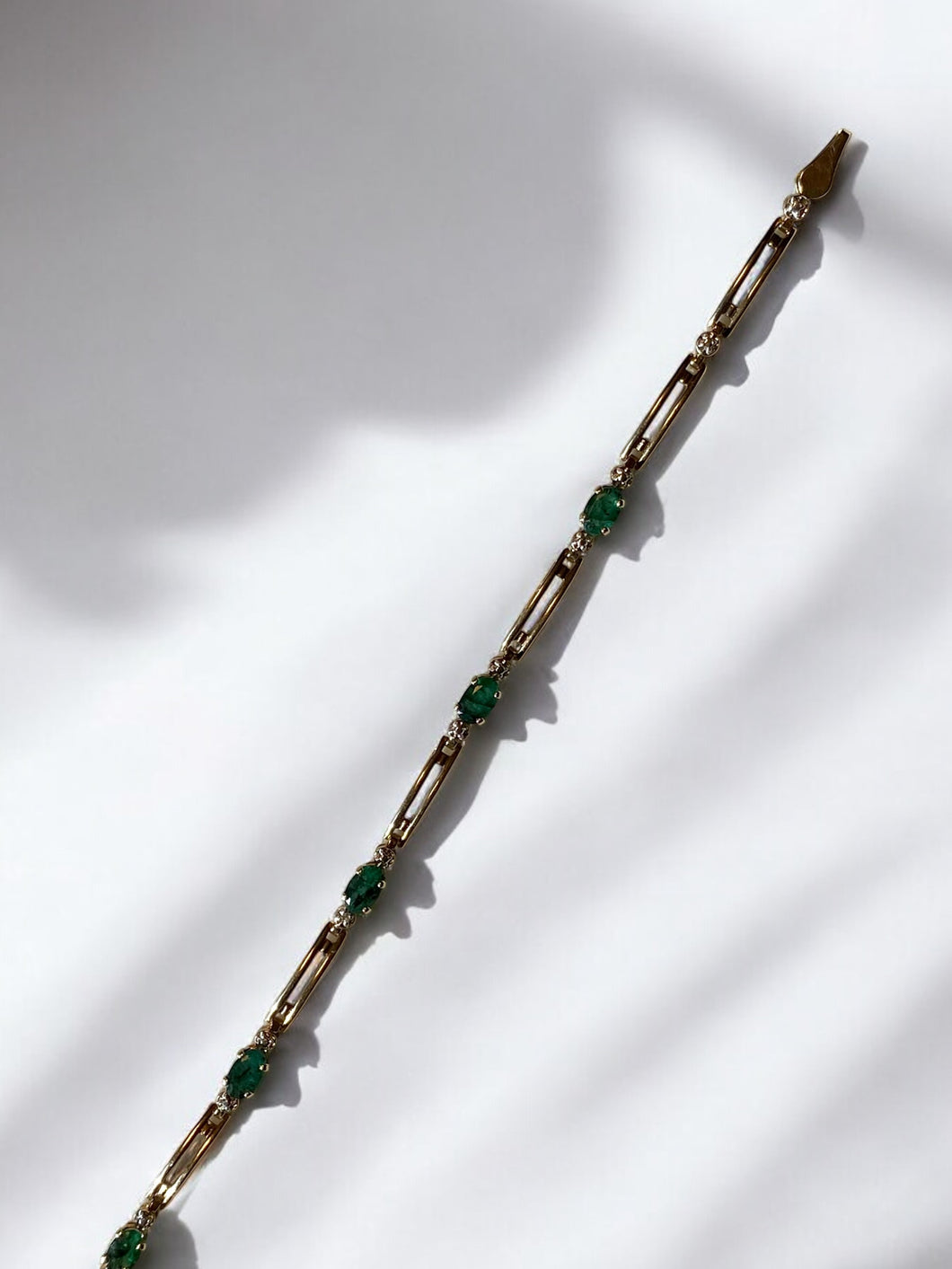 Emerald & Diamond 10k Gold Bracelet