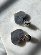 Load image into Gallery viewer, Vintage Celestial Heart Sterling Silver Push Back Earrings
