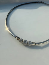 Load image into Gallery viewer, CZ Sterling Silver Omega Necklace

