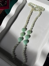 Load image into Gallery viewer, Heart Green Jade Necklace 32”
