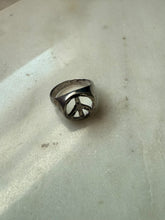 Load image into Gallery viewer, Vintage Peace Sign Sterling Silver Ring Size 6

