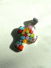 Load image into Gallery viewer, Millefiori Sterling Silver Chunky Cross Pendant
