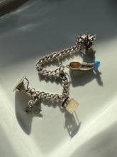 Load image into Gallery viewer, Chunky 900 Silver Vintage Charm Bracelet 7.25”
