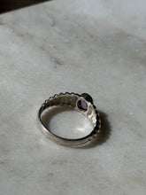 Load image into Gallery viewer, Sterling Silver Ribbed Amethyst Ring Size 9
