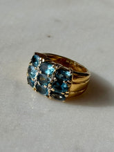 Load image into Gallery viewer, Blue Topaz Gold Vermeil Chunky Ring Size 4.75

