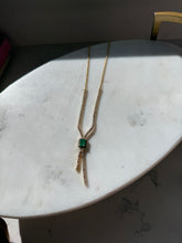 Load image into Gallery viewer, Italian Vintage 14k Yellow Gold 2.0ctw Natural Diamond &amp; Emerald Necklace
