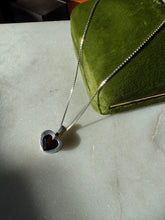 Load image into Gallery viewer, Garnet Heart Sterling Silver Necklace
