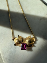 Load image into Gallery viewer, Forstner 1/20 12k Gold Filled Purple Czech Glass Necklace 16”
