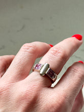 Load image into Gallery viewer, Pink Quartz &amp; Peridot Sterling Silver Ring Size 6
