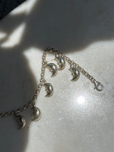 Load image into Gallery viewer, Celestial Moon Sterling Silver Charm Bracelet 6.5”
