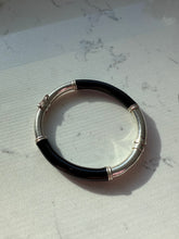 Load image into Gallery viewer, Milor Italy Sterling Silver Black Enamel Bangle Bracelet
